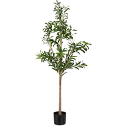 Relaxdays - Olivier artificiel, arbre décoratif, détails réalistes, h x d : 150 x 65 cm, vert et marron