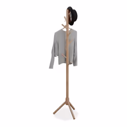 Relaxdays Portemanteau en bois de hêtre 8 crochets pour vos vestes H x L x P : 173 x 435 x 37 cm nature