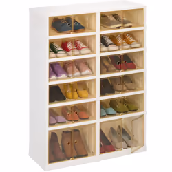 Marre des chaussures qui trainent partout dans l'entrée ? Alors procurez-vous cette armoire pratique ! Elle se monte en deux  ...