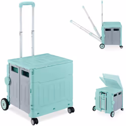 Faites vos courses avec le sourire grâce à ce chariot de courses pliable. Avec son grand volume et sa capacité de charge élev ...
