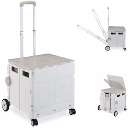 Faites vos courses avec le sourire grâce à ce chariot de courses pliable. Avec son grand volume et sa capacité de charge élev ...