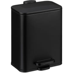 Relaxdays - Poubelle de salle de bain, 5 l, fermeture en douceur, aspect mat, seau amovible, à pédale, noire