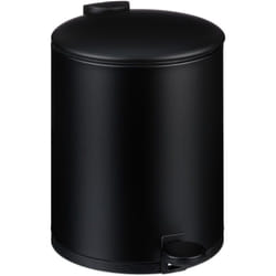 Relaxdays - Poubelle de salle de bain, 5 litres, seau intérieur amovible, mécanisme de fermeture, avec couvercle, noire