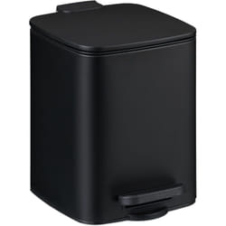 Relaxdays - Poubelle de salle de bain, 6 litres, avec pédale, seau intérieur, métal et plastique, noire