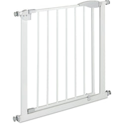 Relaxdays - Barrière de sécurité, sans perçage, enfants et chiens, largeur 76-82 cm, extensible, acier, blanche