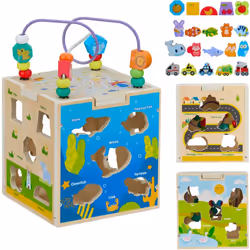 Ce cube multi-activités est idéal pour stimuler la motricité fine, la coordination main-œil et la pensée logique des enfants. ...