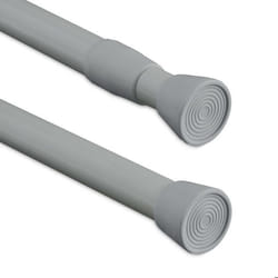 Relaxdays Barre télescopique en acier inoxydable sans perçage pour rideau de douche 110 - 200 cm grise