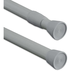 Relaxdays - Barre télescopique en acier inoxydable, sans perçage, pour rideau de douche, 66 - 110 cm, grise
