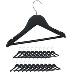 Relaxdays - Cintres pour enfants, lot de 20 pièces, en bois, crochet pivotant, entretoise & encoches, noir