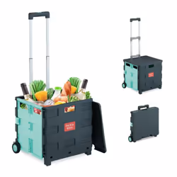 Faites vos courses en toute simplicité avec ce chariot à roulettes pliable. Grâce à son grand volume et sa capacité de charge ...