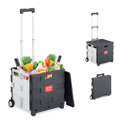 Faites vos courses en toute simplicité avec ce chariot à roulettes pliable. Grâce à son grand volume et sa capacité de charge ...