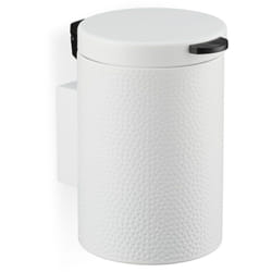 Relaxdays - Poubelle de salle de bain murale, 3 litres, mécanisme de fermeture, seau intérieur, métal, blanche