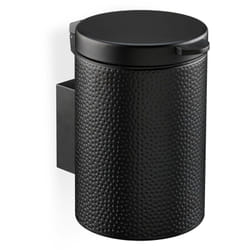 Relaxdays - Poubelle de salle de bain murale, 3 litres, mécanisme de fermeture, seau intérieur, métal, noire