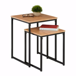 Relaxdays 4052025875466, Table de chevet, Noir, Marron, Fer, Panneaux MDF, Polyvinyl chloride (PVC)
