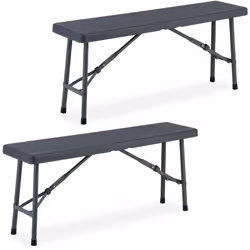 Ces deux bancs pliables sont parfaits comme sièges flexibles pour les barbecues sur le balcon ou dans le jardin, ainsi que po ...