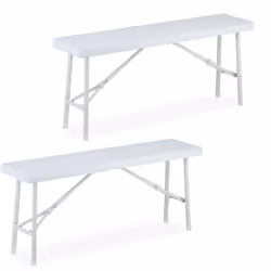 Ces deux bancs pliables sont parfaits comme sièges flexibles pour les barbecues sur le balcon ou dans le jardin, ainsi que po ...
