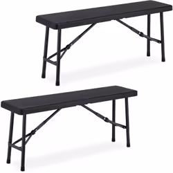 Ces deux bancs pliables sont parfaits comme sièges flexibles pour les barbecues sur le balcon ou dans le jardin, ainsi que po ...