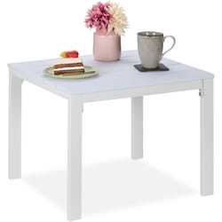 Relaxdays - Table de balcon, résistante aux intempéries, jardin, hlp: 39 x 52 x 48 cm, plastique & acier, blanche