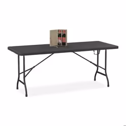 Relaxdays table de jardin pliante 73 x 180 x 74 cm plastique et acier résistante aux intempéries noire