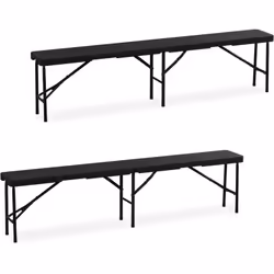 Ces deux bancs pliables sont parfaits comme sièges flexibles pour les barbecues sur le balcon ou dans le jardin, ainsi que po ...