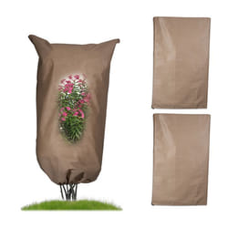 Relaxdays Voile dhivernage pour plantes dextérieur lot de 3 housse de protection 140x80 cm non tissé beige