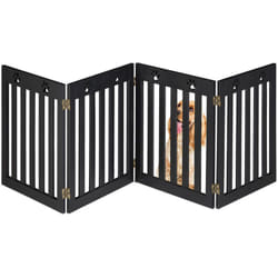 Relaxdays - Barrière de sécurité pour chiens, grille de protection, HxL : 60 x 204 cm, mdf, pliable, noire