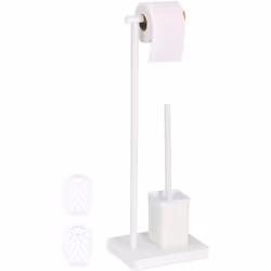 Avec ce serviteur WC chic, votre papier toilette et votre brosse WC sont toujours à portée de main ! Que vous souhaitiez l’in ...