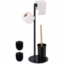Avec ce serviteur WC chic, votre papier toilette et votre brosse WC sont toujours à portée de main ! Que vous souhaitiez l’in ...