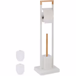 Avec ce serviteur WC chic, votre papier toilette et votre brosse WC sont toujours à portée de main ! Vous pourrez placer ce s ...