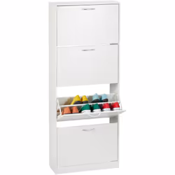 Cette armoire à chaussures est le meuble parfait pour une entrée toujours bien rangée ! Avec ses dimensions compactes, le meu ...
