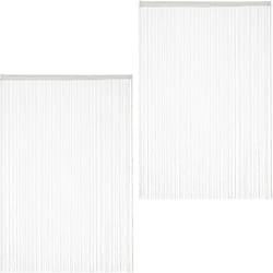 Relaxdays - Rideau de fil, lot de 2, peut être raccourci, passage pour tringle, 145 x 245 cm, diff. tailles, blanc