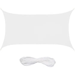 Relaxdays - Voile d'ombrage rectangulaire, 2 x 4 m, toile pare-soleil, hydrofuge, avec cordes, blanche