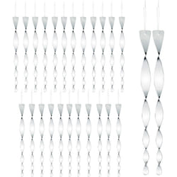 Relaxdays - Répulsif à oiseaux, lot de 25, spirales réfléchissantes, 40 cm, anti-pigeon, jardin, balcon, argenté