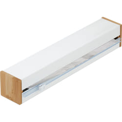 Relaxdays - Distributeur film alimentaire, HxLxP : 6x35x7 cm, dérouleur magnétique, aluminium, conserver aliments, blanc