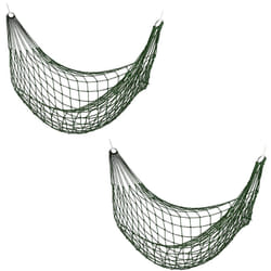 Relaxdays - Hamac en lot de 2, léger, pour 1 personne, charge maximale : 120 kg, extérieur (camping ou jardin), vert foncé