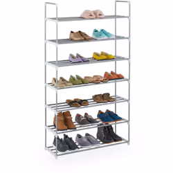 Ce meuble à chaussures est un espace de rangement idéal dans votre couloir ou votre entrée. Les 2, 3 ou 4 étages en métal rev ...