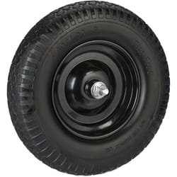 Relaxdays - Roue de brouette 4.00-8, caoutchouc, avec axe, rechange diable, robuste, charge max. de 100 kg, noir