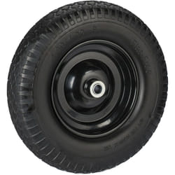 Roue de brouette 4.00-8, en caoutchouc, jante acier, robuste, charge max. de 100 kg, noir - Relaxdays