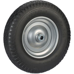 Relaxdays - Roue de brouette 4.00-8, en caoutchouc, jante acier, robuste, charge max. de 100 kg, noir - gris