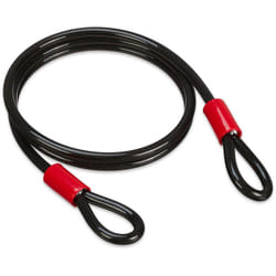 Relaxdays - Câble antivol, 2 mètres, en acier, à boucles, ø 12 mm, pour vélo, moto, meubles de jardin, noir