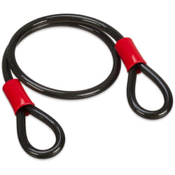 Relaxdays - Câble antivol, 1 mètre, en acier, à boucles, ø 12 mm, pour vélo, moto, meubles de jardin, noir