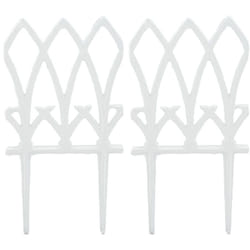 Relaxdays - Clôture de parterre, en lot de 2, grille jardin, fonte, dimensions HxL : 33,5 x 17,5 cm chacune, blanche