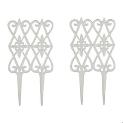 Relaxdays Clôture de parterre en lot de 2 grille jardin fonte dimensions H x L : 36 x 175 cm chacune blanche