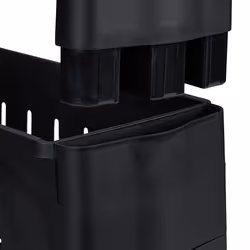 Tagère de cuisine à roulettes, 5 niveaux, rangement étroit, hlp 131x12,5x54 cm, plastique, noir - Relaxdays - Vue supplémentaire 4