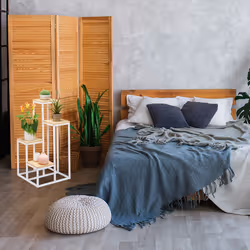 Relaxdays Étagère à plantes, 4 niveaux, HxLxP : 80x40x40 cm, acier et MDF, escalier fleurs design, blanc-nature