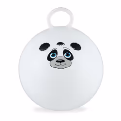 Relaxdays Ballon sauteur enfants motif panda poignée diamètre 45 cm intérieur et extérieur jusqu’à 150 kg blanc