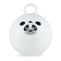 Relaxdays Ballon sauteur enfants motif panda poignée diamètre 45 cm intérieur et extérieur jusqu’à 150 kg blanc