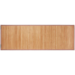 Relaxdays Tapis en Bambou Résistant Humidité Anti-glisse Bord textile Sortie de Bain Douche SDB, 61x182 cm, nature