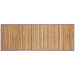 Tapis en Bambou Résistant Humidité Anti-glisse Bord textile Sortie de Bain Douche sdb, 53 x 152 cm, nature - Relaxdays