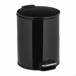 Relaxdays Poubelle de salle de bain 5 L seau intérieur amovible métal poubelle à pédale noire